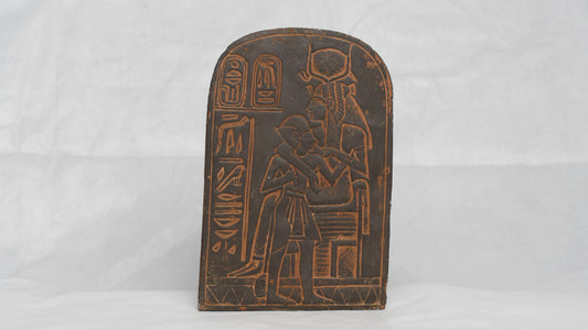 unique large wall relief of ISIS goddess Feeding Horus made with Egyptian handmade