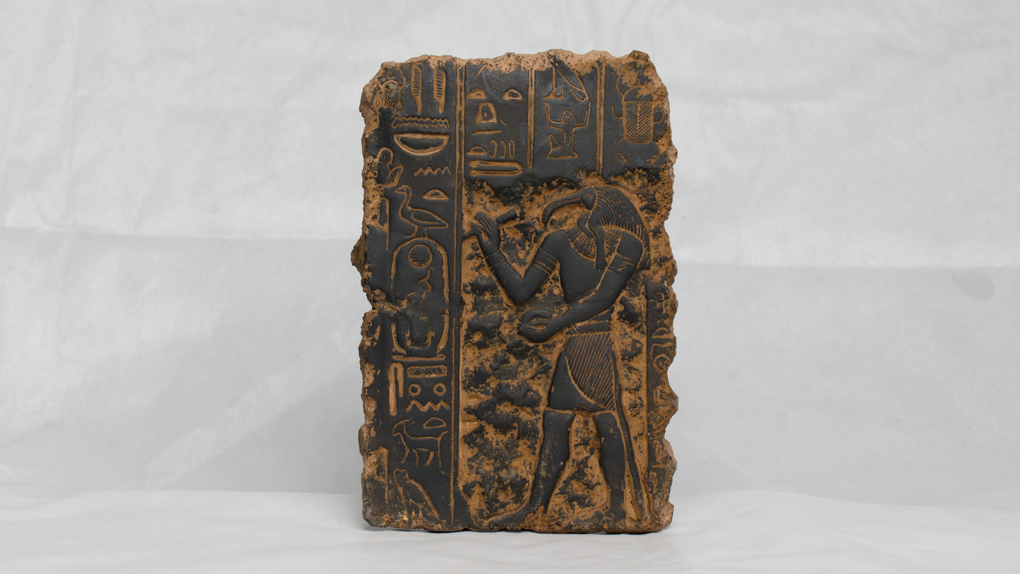 unique large Ancient Egyptian Thoth wall relief made with Egyptian handmade