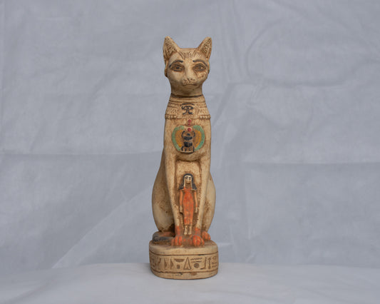 Unique Ancient Egyptian statue Pharaonic Replica Cat Bastet home decor handmade