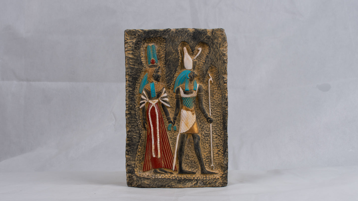 Unique Ancient Egyptian Pharaonic Replica large wall relief made of HATHOR with Horus