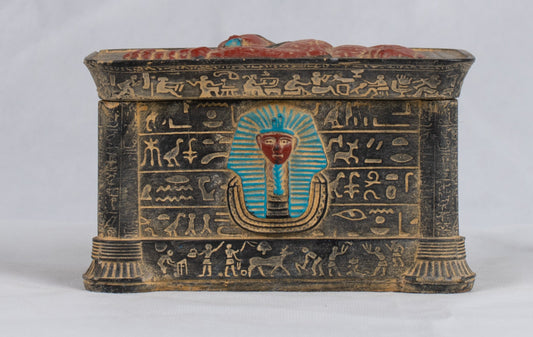 Unique Ancient Egyptian Sphinx & King Tut Handmade Jewelary Box