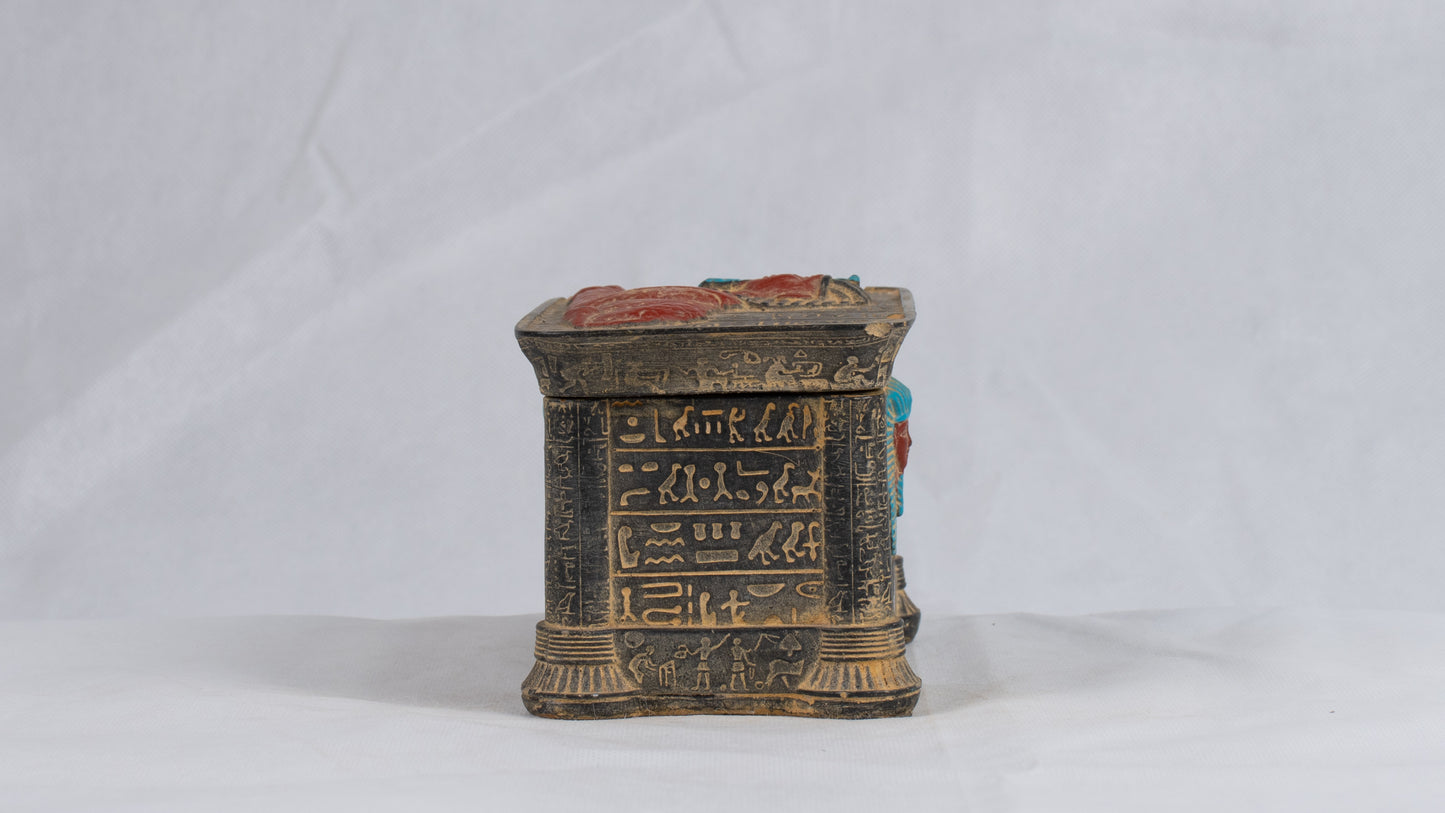 Unique Ancient Egyptian Sphinx & King Tut Handmade Jewelary Box