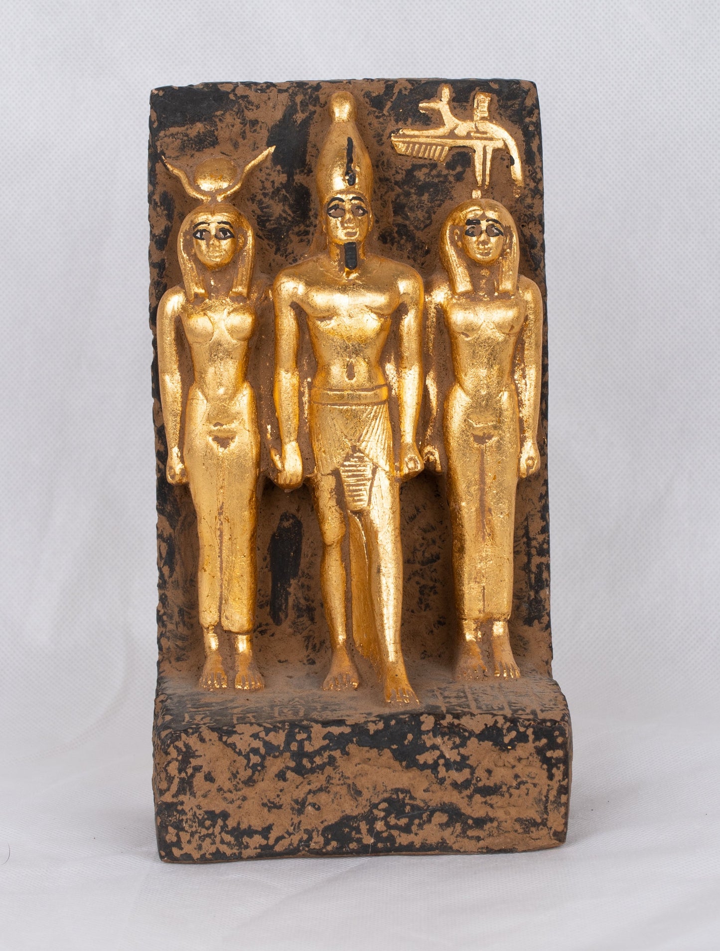 Unique Ancient Egyptian Handmade Trinity Isis and HAthor and  Menkaure Statue .