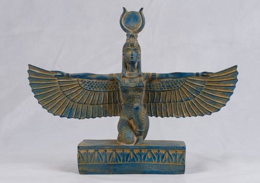 Unique Ancient Egyptian Isisi Winged Pharaonic Handmade Statue