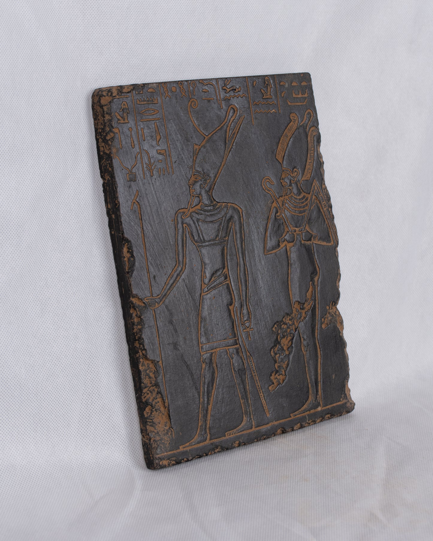 Ancient Egyptian Stella Pharaonic Handmade wall relief of Ptah and Ramses II Temple Stela