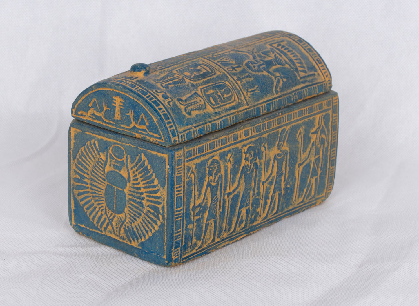 Unique Ancient Egyptian sculptures of Handmade Jewelry Box of Horus Sons