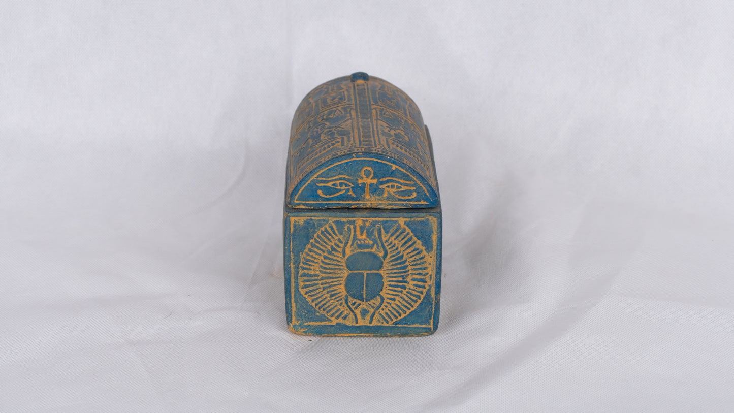 Unique Ancient Egyptian sculptures of Handmade Jewelry Box of Horus Sons