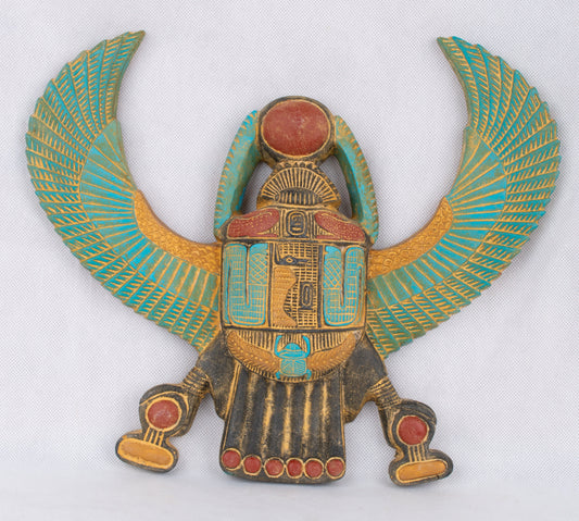 Unique Handmade Ancient Egyptian Pharaonic Winged Scarab Statue