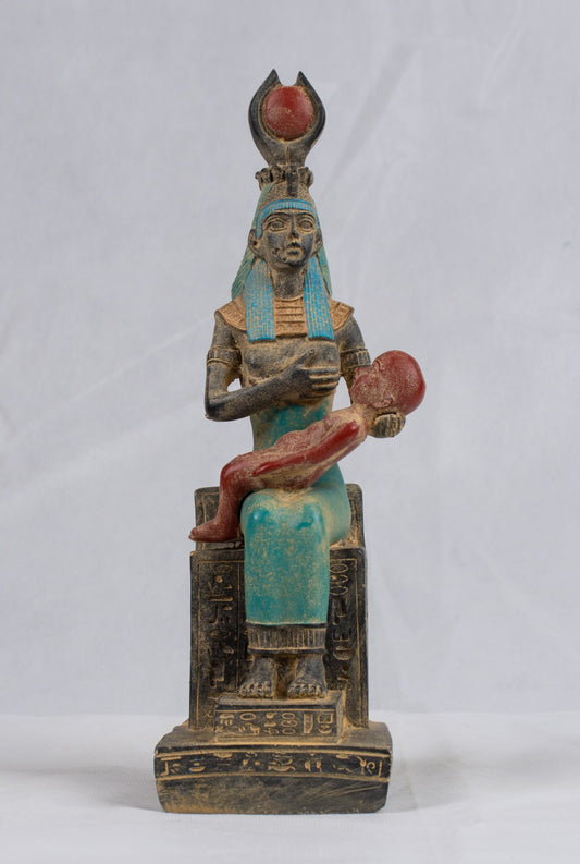 Unique Handmade Pharaonic Ancient Egyptian Isisi Nursing Horus Statue