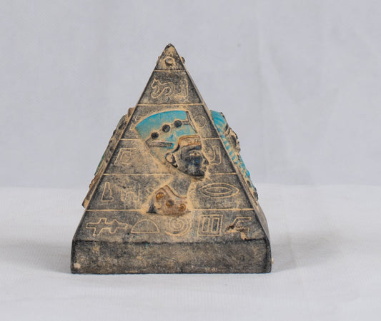 Unique ancient Egyptian Handmade pyramid of Bastet and nefertiti and nefertari and tut