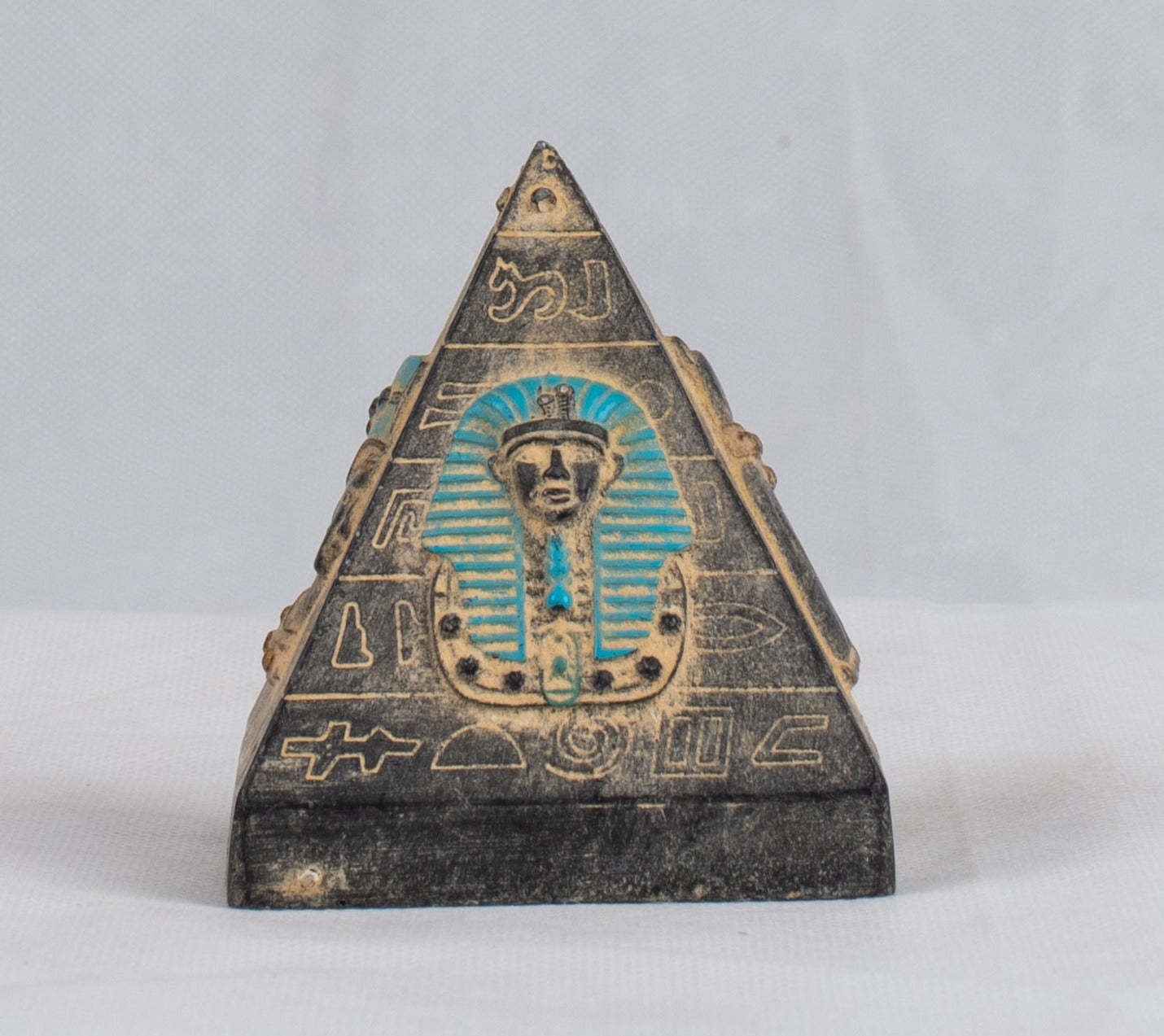 Unique ancient Egyptian Handmade pyramid of Bastet and nefertiti and nefertari and tut