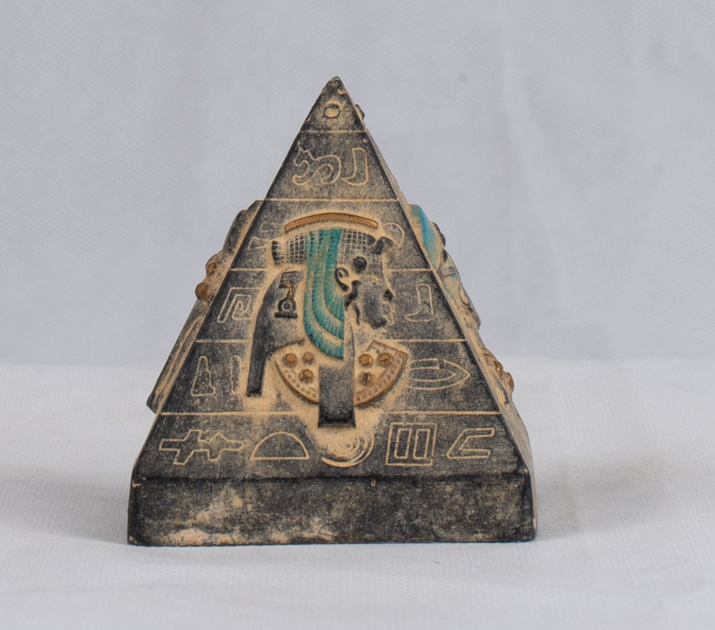 Unique ancient Egyptian Handmade pyramid of Bastet and nefertiti and nefertari and tut